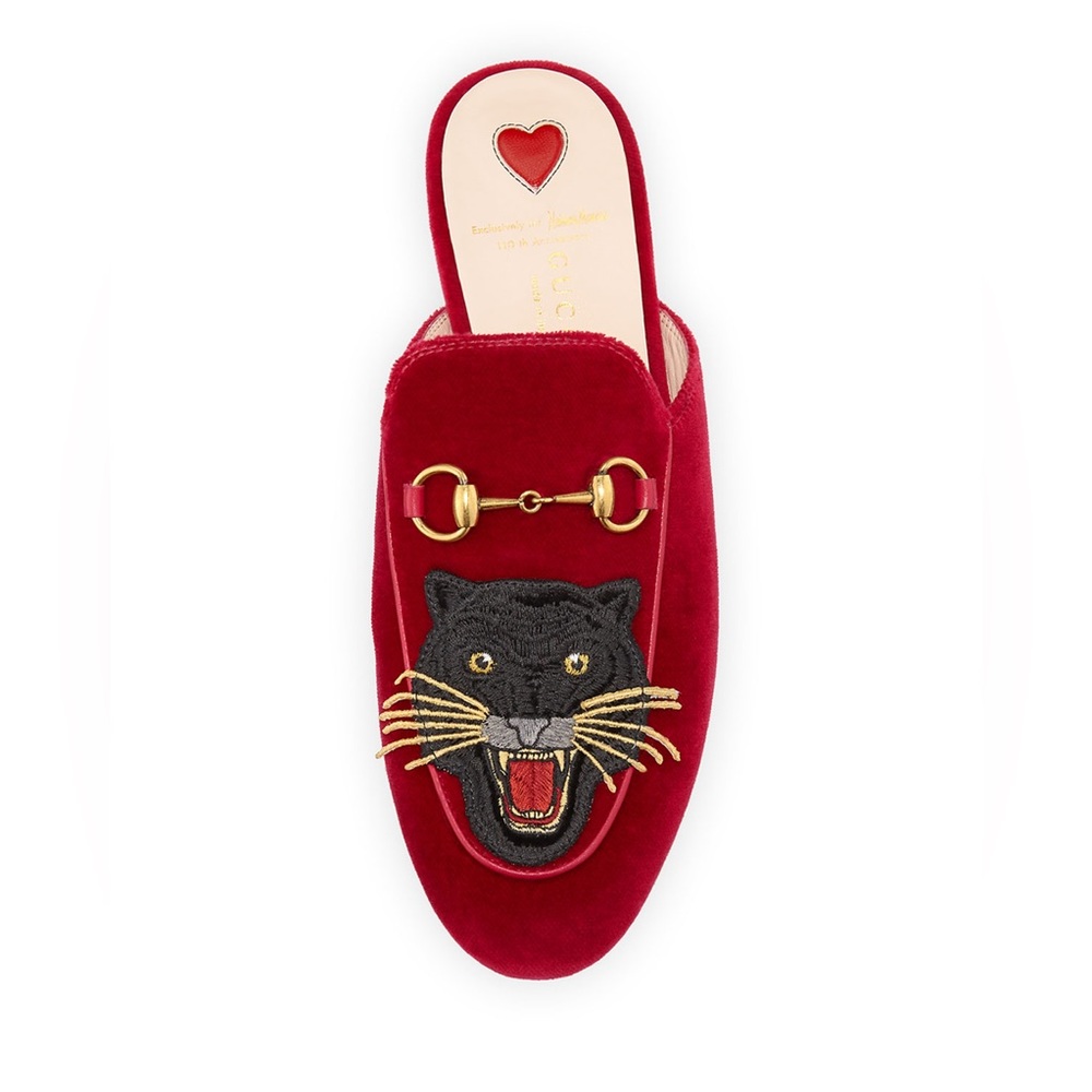 Gucci Princetown Velvet Angry Cat Mule Neiman Marcus exclusive 36